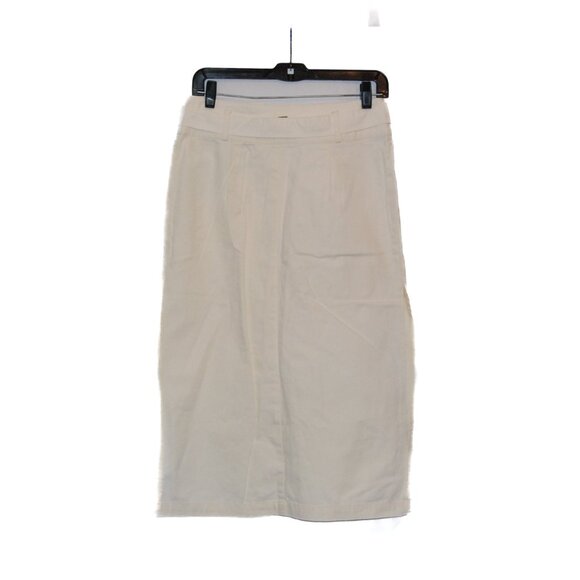 O'Neill Davey Cream High-Waisted Button-Front Midi Skirt - Tie Waist - Medium - Picture 8 of 9